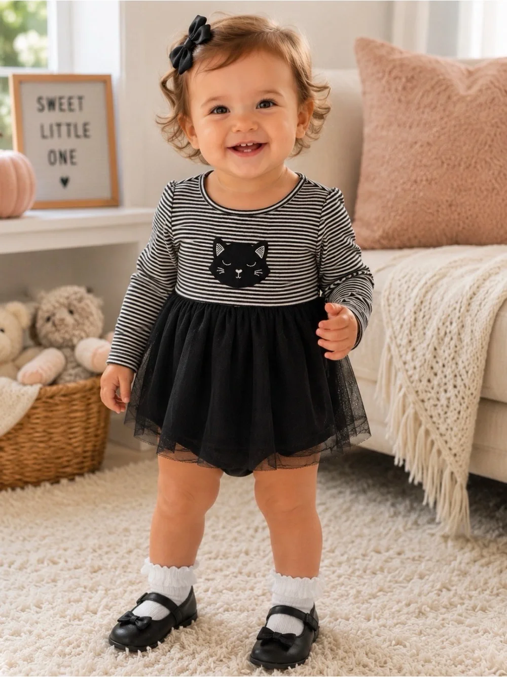 Carter's Black Cat Tulle Dress & Bloomers Set 12M NWT